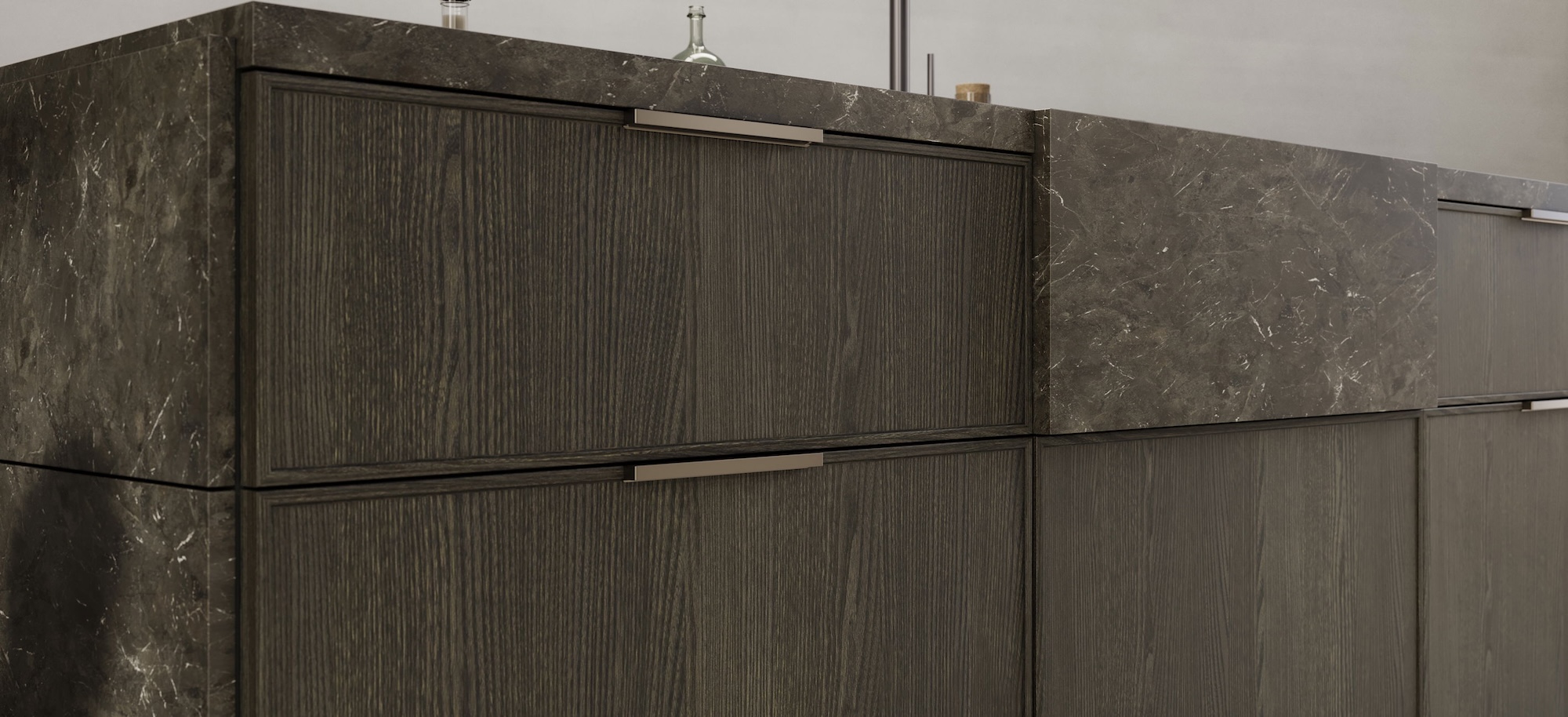 Leicht Wakuu Designkueche Echtholz Metalliclack