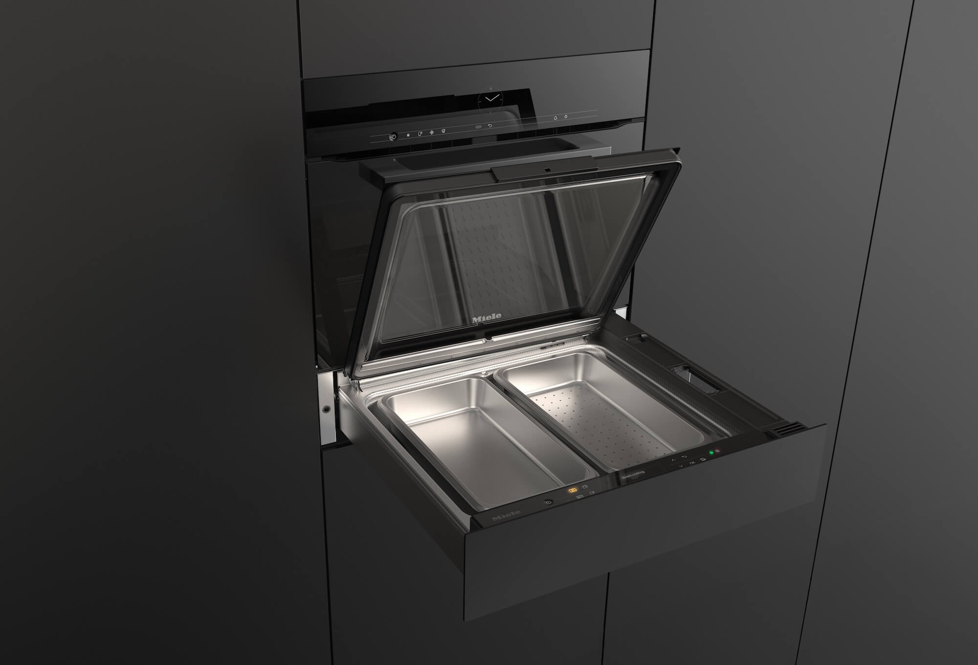 Miele Dampfschublade mit zwei Behaeltern