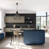 Häcker Porto Inselküche Blau modern