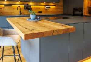kueche planen Hochschrank-Nische mit Kaffeemaschine in anthraziter Küche – Nopper